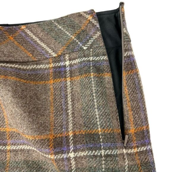 L.L. Bean women’s Wool Blend Brown Plaid Skirt Size 10 - Picture 4 of 8